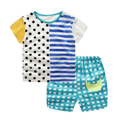 Active Striped Tshirt+Shorts Toddler Clothing Set