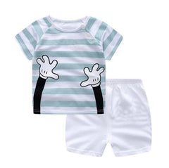Active Striped Tshirt+Shorts Toddler Clothing Set