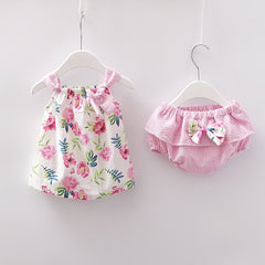 Striped Flowering Baby Girls Clothes