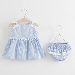 Striped Flowering Baby Girls Clothes